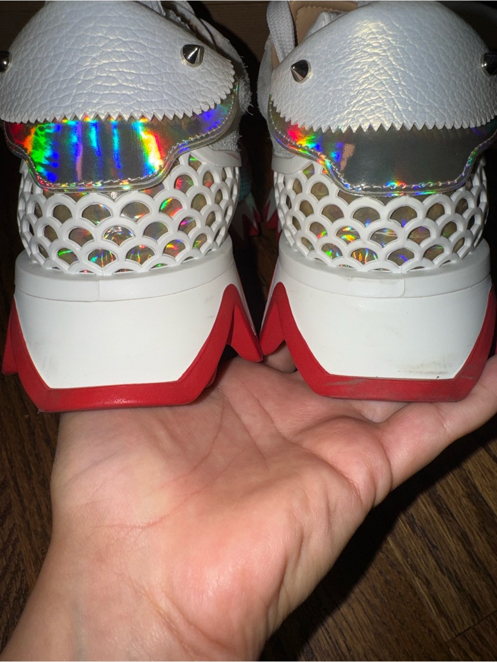 Size 38 Christian Louboutin Loubishark Iridescent Sneakers - Picture 6 of 10